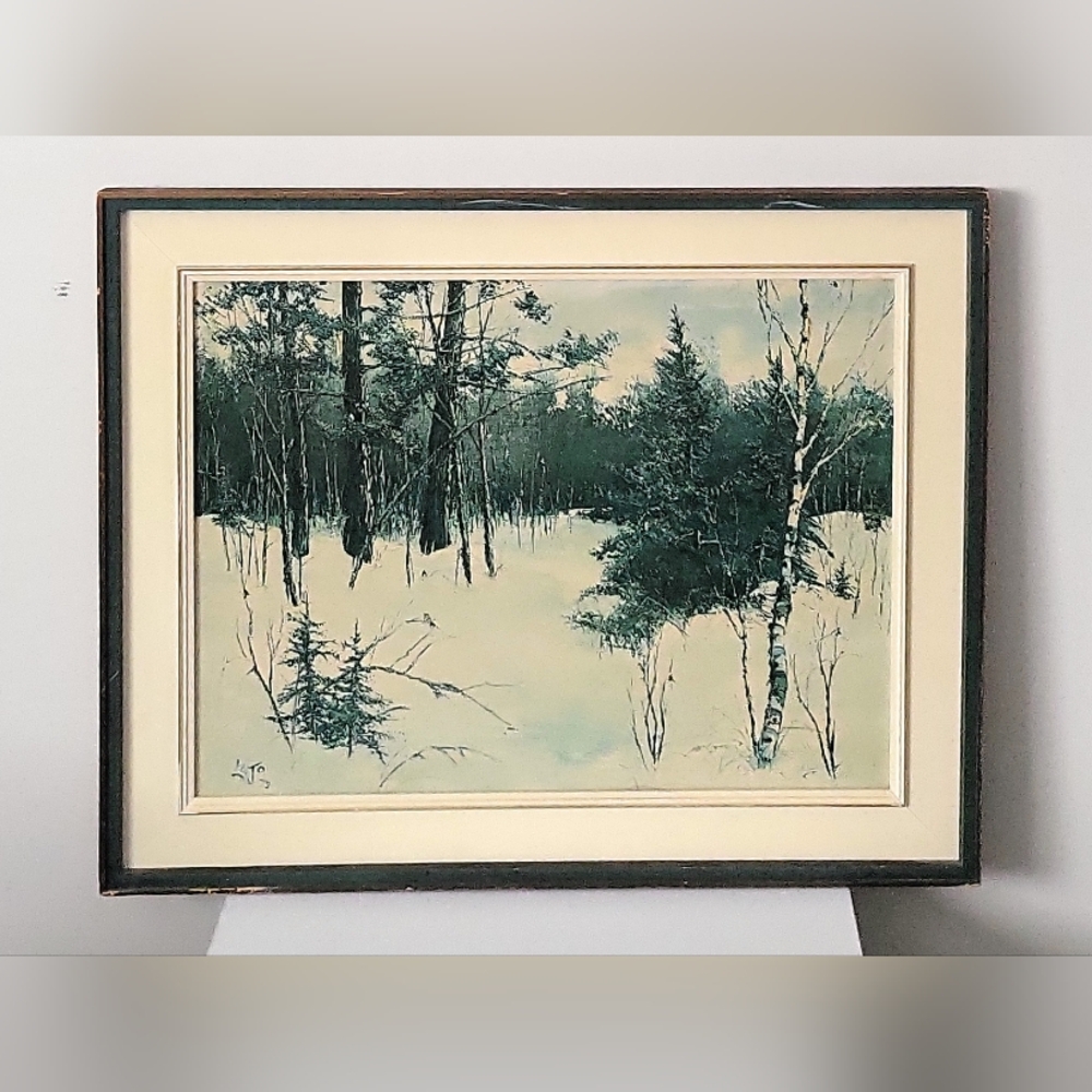 Original Lajo Cymbalski Oil On Canvas Painting Of A Winter Landscape. 22 X 18 In